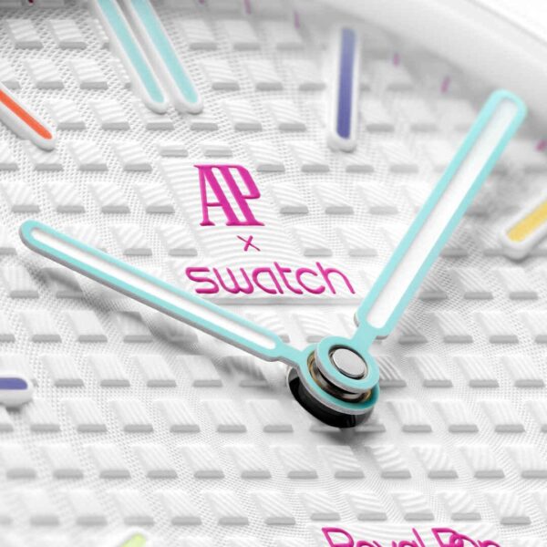 AP × Swatch Royal Pop Huit Blanc — Lifestyle 4 Royal Pop Huit Blanc lifestyle image 4